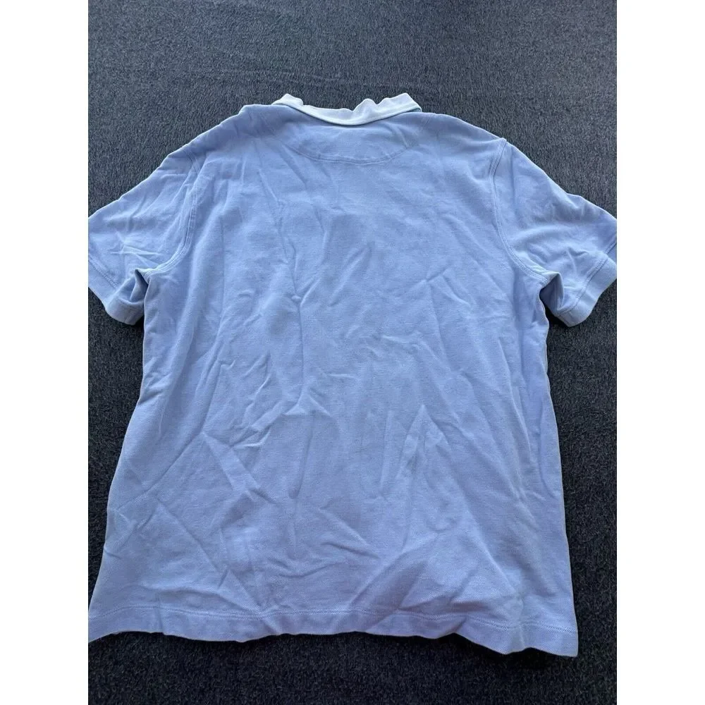 Banana Republic Shirt Men Large Blue Polo Short Sleeve Logo Pullover Golf Casual